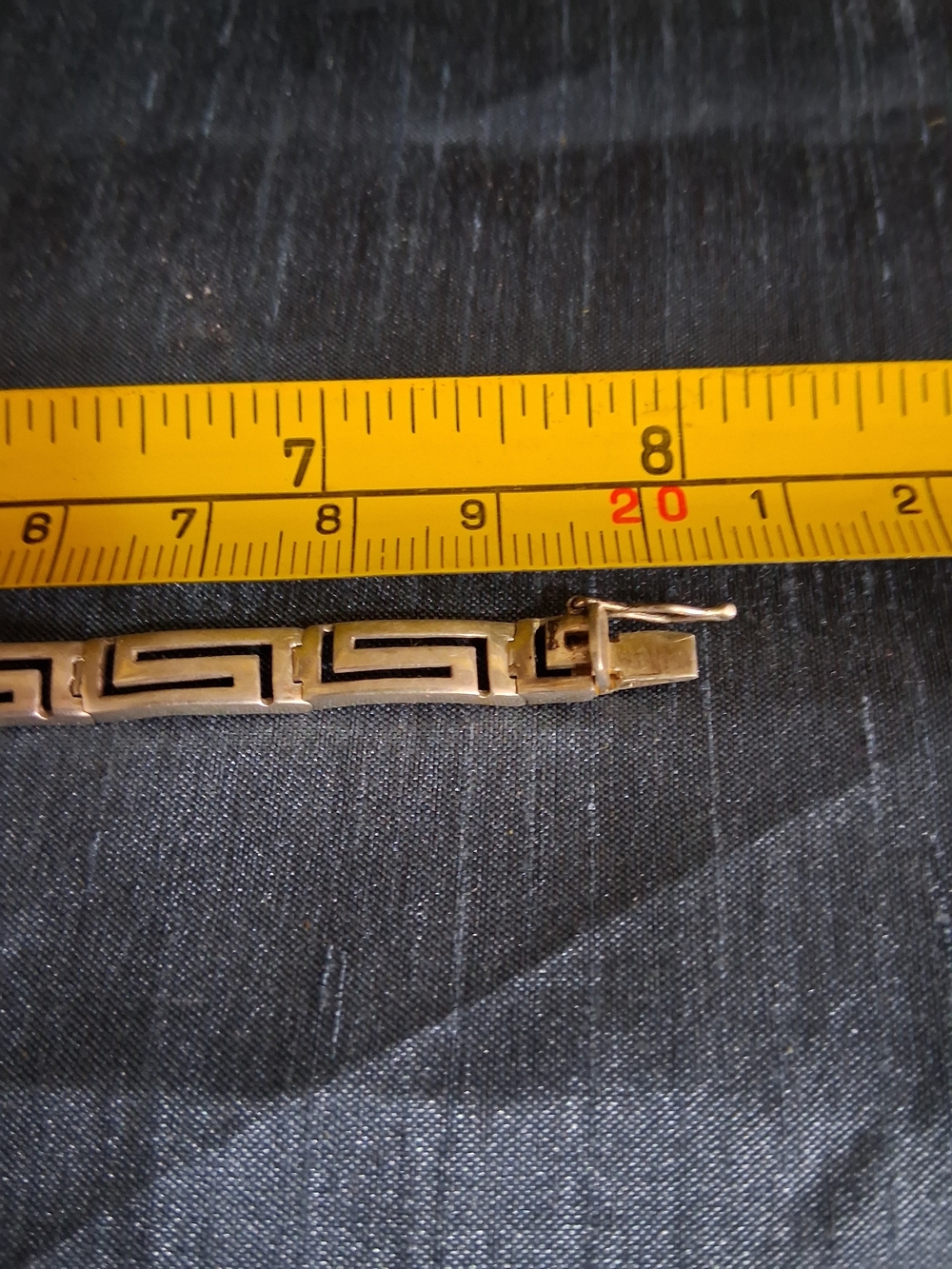 Vintage 950 High Purity Silver Mexican Greek Key Meander Link Bracelet P76 - Picture 5 of 6